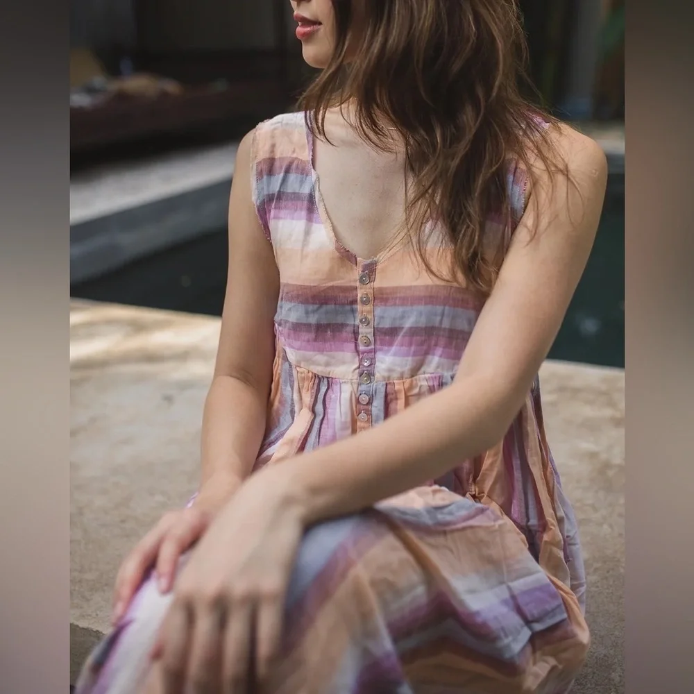 Free People Nora Stripped Jumpsuit